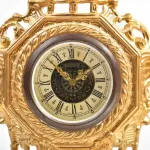 LOTE 202 - RELÓGIO DE MESA ALEMÃO, ANTIMÔNIO REVESTIDA A OURO, 38 CM DE ALTURA (NO ESTADO)