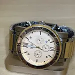 LOTE 048 - 01 RELÓGIO FULL METALLIZED BRANCO E DOURADO(NO ESTADO)