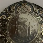 LOTE 304 - CINZEIRO EM PRATA, ESPANHOLA 1880, PESO: 35 GRS.(NO ESTADO)