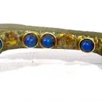 LOTE 220 - DOIS PUNHAIS EM BRONZE,18CM (FALTAM ALGUMAS PEDRAS) (NO ESTADO)