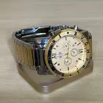 LOTE 048 - 01 RELÓGIO FULL METALLIZED BRANCO E DOURADO(NO ESTADO)