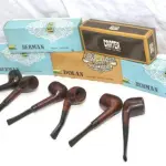 LOTE 277 - LOTE COM 6 RAROS CACHIMBOS SÉCULO XX. (JCI, CARTER) -  EM MADEIRA COM A PITEIRA EM BAQUELITE, À SABER: 4 (QUATRO) CACHIMBOS JCI (J. CARNEIRO & IRMÃOS),  EM EXCELENTE ESTADO DE CONSERVAÇÃO. (NO ESTADO)