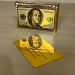 LOTE 070 - 01 BARALHO DOURADO ESPELHADO DOLLAR GOLD (NO ESTADO)