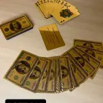 LOTE 114 - 01 BARALHO DOURADO ESPELHADO DOLLAR GOLD (NO ESTADO)