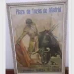LOTE 448 - QUADRO ANTIGO PLAZA DE TOROS MADRID ESPANHA RARIDADE (NO ESTADO)