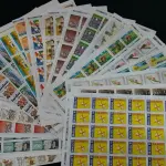 LOTE 622 - LOTE COM COLEÇÕES DE SELOS SÃO 61 CARTELAS COMPLETAS COM SELOS EM ÓTIMOS ESTADO (NO ESTADO)