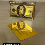 LOTE 114 - 01 BARALHO DOURADO ESPELHADO DOLLAR GOLD (NO ESTADO)