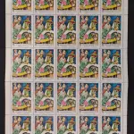 LOTE 625 - RAROS SELOS CARNAVAL CARIOCA DE 1969 CARTELA COMPLETA COM 25 SELOS (NO ESTADO)