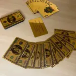LOTE 070 - 01 BARALHO DOURADO ESPELHADO DOLLAR GOLD (NO ESTADO)