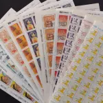LOTE 624 - LOTE COM COLEÇÕES DE SELOS SÃO 63 CARTELAS COMPLETAS COM SELOS EM ÓTIMOS ESTADO (NO ESTADO)