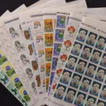 LOTE 624 - LOTE COM COLEÇÕES DE SELOS SÃO 63 CARTELAS COMPLETAS COM SELOS EM ÓTIMOS ESTADO (NO ESTADO)