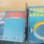 LOTE 639 - COLEÇÃO AVIÕES DE COMBATE COM.LIVROS E FITAS E COLEÇÃO COUSTEAU (NO ESTADO)