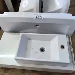 LOTE 185 - 02 TANQUES EM CERÂMICAS E 02 LAVATÓRIOS BRANCOS (NO ESTADO)