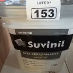 LOTE 153 - 01 BALDE DE TINTA SUVINIL INTERIORES ACRÍLICO FOSCO 18L NA COR FOSCO BRANCO. (NO ESTADO) ATENÇÃO! FAZER A VISITAÇÃO ANTES DE ARREMATAR, NÃO SABEMOS SE FUNCIONA. LEILÃO NÃO TEM GARANTIA E NEM DEVOLUÇÃO, SUJEITO A POSSÍVEIS AVARIAS VISÍVEIS/OCULTAS E/OU AUSÊNCIA DE COMPONENTES.