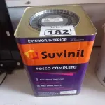 LOTE 182 - 01 LATA DE TINTA SUVINIL INTERIORES /EXTERIORES SEM CHEIRO 18L NA COR FOSCO BRANCO NEVE. (NO ESTADO) ATENÇÃO! FAZER A VISITAÇÃO ANTES DE ARREMATAR, NÃO SABEMOS SE FUNCIONA. LEILÃO NÃO TEM GARANTIA E NEM DEVOLUÇÃO, SUJEITO A POSSÍVEIS AVARIAS VISÍVEIS/OCULTAS E/OU AUSÊNCIA DE COMPONENTES.