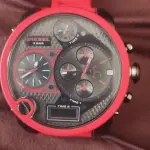 LOTE 676 - RELÓGIO MASCULINO DIESEL DZ VERMELHO FUNCIONANDO PERFEITAMENTE ORIGINAL. (NO ESTADO) 