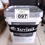 LOTE 097 - 01 BALDE DE TINTA SUVINIL INTERIORES ACRÍLICO FOSCO 18L NA COR FOSCO BRANCO. (NO ESTADO) ATENÇÃO! FAZER A VISITAÇÃO ANTES DE ARREMATAR, NÃO SABEMOS SE FUNCIONA. LEILÃO NÃO TEM GARANTIA E NEM DEVOLUÇÃO, SUJEITO A POSSÍVEIS AVARIAS VISÍVEIS/OCULTAS E/OU AUSÊNCIA DE COMPONENTES.
