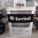 LOTE 084 - 01 BALDE DE TINTA SUVINIL INTERIORES ACRÍLICO FOSCO 18L NA COR FOSCO BRANCO. (NO ESTADO) ATENÇÃO! FAZER A VISITAÇÃO ANTES DE ARREMATAR, NÃO SABEMOS SE FUNCIONA. LEILÃO NÃO TEM GARANTIA E NEM DEVOLUÇÃO, SUJEITO A POSSÍVEIS AVARIAS VISÍVEIS/OCULTAS E/OU AUSÊNCIA DE COMPONENTES.