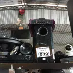 LOTE 039 - 01 PS2, 01 CÂMERA IP, 01 PIRÂMIDE, 01 DVD HOME THEATER E 01 ALTO-FALANTE. (NO ESTADO) ATENÇÃO! FAZER A VISITAÇÃO ANTES DE ARREMATAR, NÃO SABEMOS SE FUNCIONA. LEILÃO NÃO TEM GARANTIA E NEM DEVOLUÇÃO, SUJEITO A POSSÍVEIS AVARIAS VISÍVEIS/OCULTAS E/OU AUSÊNCIA DE COMPONENTES.