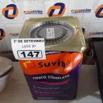 LOTE 147 - 01 LATA DE TINTA SUVINIL INTERIORES /EXTERIORES SEM CHEIRO 18L NA COR FOSCO BRANCO NEVE. (NO ESTADO) ATENÇÃO! FAZER A VISITAÇÃO ANTES DE ARREMATAR, NÃO SABEMOS SE FUNCIONA. LEILÃO NÃO TEM GARANTIA E NEM DEVOLUÇÃO, SUJEITO A POSSÍVEIS AVARIAS VISÍVEIS/OCULTAS E/OU AUSÊNCIA DE COMPONENTES.