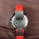 LOTE 676 - RELÓGIO MASCULINO DIESEL DZ VERMELHO FUNCIONANDO PERFEITAMENTE ORIGINAL. (NO ESTADO) 
