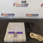 LOTE 048 - 01 VIDEOGAME SUPER NINTENDO. (NO ESTADO) ATENÇÃO! FAZER A VISITAÇÃO ANTES DE ARREMATAR, NÃO SABEMOS SE FUNCIONA. LEILÃO NÃO TEM GARANTIA E NEM DEVOLUÇÃO, SUJEITO A POSSÍVEIS AVARIAS VISÍVEIS/OCULTAS E/OU AUSÊNCIA DE COMPONENTES.