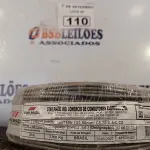 LOTE 110 - 01 ROLO DE CABO FLEXÍVEL 100M, 2,5MM NA COR CINZA. (NO ESTADO) ATENÇÃO! FAZER A VISITAÇÃO ANTES DE ARREMATAR, NÃO SABEMOS SE FUNCIONA. LEILÃO NÃO TEM GARANTIA E NEM DEVOLUÇÃO, SUJEITO A POSSÍVEIS AVARIAS VISÍVEIS/OCULTAS E/OU AUSÊNCIA DE COMPONENTES.
