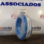 LOTE 150 - 01 ROLO DE CABO FLEXÍVEL 100M, 4MM NA COR AZUL. (NO ESTADO) ATENÇÃO! FAZER A VISITAÇÃO ANTES DE ARREMATAR, NÃO SABEMOS SE FUNCIONA. LEILÃO NÃO TEM GARANTIA E NEM DEVOLUÇÃO, SUJEITO A POSSÍVEIS AVARIAS VISÍVEIS/OCULTAS E/OU AUSÊNCIA DE COMPONENTES.