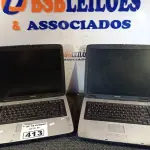LOTE 413 - 02 NOTEBOOKS MARCAS TOSHIBA PARA RETIRADA DE PEÇAS. (NO ESTADO) ATENÇÃO! FAZER A VISITAÇÃO ANTES DE ARREMATAR, NÃO SABEMOS SE FUNCIONA. LEILÃO NÃO TEM GARANTIA E NEM DEVOLUÇÃO, SUJEITO A POSSÍVEIS AVARIAS VISÍVEIS/OCULTAS E/OU AUSÊNCIA DE COMPONENTES.