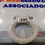 LOTE 240 - 01 ROLO DE CABO FLEXÍVEL 100M, 2,5MM NA COR BRANCA. (NO ESTADO) ATENÇÃO! FAZER A VISITAÇÃO ANTES DE ARREMATAR, NÃO SABEMOS SE FUNCIONA. LEILÃO NÃO TEM GARANTIA E NEM DEVOLUÇÃO, SUJEITO A POSSÍVEIS AVARIAS VISÍVEIS/OCULTAS E/OU AUSÊNCIA DE COMPONENTES.