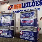 LOTE 285 - 02 GALÕES DE TINNER EUCATEX 5LITROS. (NO ESTADO) ATENÇÃO! FAZER A VISITAÇÃO ANTES DE ARREMATAR, NÃO SABEMOS SE FUNCIONA. LEILÃO NÃO TEM GARANTIA E NEM DEVOLUÇÃO, SUJEITO A POSSÍVEIS AVARIAS VISÍVEIS/OCULTAS E/OU AUSÊNCIA DE COMPONENTES.