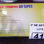 LOTE 418 - 01 JOGO DE SOQUETES SET 52 PEÇAS. (NO ESTADO) ATENÇÃO! FAZER A VISITAÇÃO ANTES DE ARREMATAR, NÃO SABEMOS SE FUNCIONA. LEILÃO NÃO TEM GARANTIA E NEM DEVOLUÇÃO, SUJEITO A POSSÍVEIS AVARIAS VISÍVEIS/OCULTAS E/OU AUSÊNCIA DE COMPONENTES.
