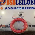 LOTE 220 - 01 ROLO DE CABO FLEXÍVEL 100M, 2,5MM NA COR VERMELHA. (NO ESTADO) ATENÇÃO! FAZER A VISITAÇÃO ANTES DE ARREMATAR, NÃO SABEMOS SE FUNCIONA. LEILÃO NÃO TEM GARANTIA E NEM DEVOLUÇÃO, SUJEITO A POSSÍVEIS AVARIAS VISÍVEIS/OCULTAS E/OU AUSÊNCIA DE COMPONENTES.