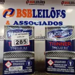LOTE 285 - 02 GALÕES DE TINNER EUCATEX 5LITROS. (NO ESTADO) ATENÇÃO! FAZER A VISITAÇÃO ANTES DE ARREMATAR, NÃO SABEMOS SE FUNCIONA. LEILÃO NÃO TEM GARANTIA E NEM DEVOLUÇÃO, SUJEITO A POSSÍVEIS AVARIAS VISÍVEIS/OCULTAS E/OU AUSÊNCIA DE COMPONENTES.