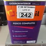 LOTE 242 - 01 LATA DE TINTA SUVINIL INTERIORES /EXTERIORES SEM CHEIRO 18L NA COR FOSCO BRANCO NEVE. (NO ESTADO) ATENÇÃO! FAZER A VISITAÇÃO ANTES DE ARREMATAR, NÃO SABEMOS SE FUNCIONA. LEILÃO NÃO TEM GARANTIA E NEM DEVOLUÇÃO, SUJEITO A POSSÍVEIS AVARIAS VISÍVEIS/OCULTAS E/OU AUSÊNCIA DE COMPONENTES.