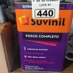 LOTE 440 - 01 LATA DE TINTA SUVINIL INTERIORES /EXTERIORES SEM CHEIRO 18L NA COR FOSCO BRANCO NEVE. (NO ESTADO) ATENÇÃO! FAZER A VISITAÇÃO ANTES DE ARREMATAR, NÃO SABEMOS SE FUNCIONA. LEILÃO NÃO TEM GARANTIA E NEM DEVOLUÇÃO, SUJEITO A POSSÍVEIS AVARIAS VISÍVEIS/OCULTAS E/OU AUSÊNCIA DE COMPONENTES.