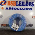 LOTE 130 - 01 ROLO DE CABO FLEXÍVEL 100M 10MM NA COR AZUL. (NO ESTADO) ATENÇÃO! FAZER A VISITAÇÃO ANTES DE ARREMATAR, NÃO SABEMOS SE FUNCIONA. LEILÃO NÃO TEM GARANTIA E NEM DEVOLUÇÃO, SUJEITO A POSSÍVEIS AVARIAS VISÍVEIS/OCULTAS E/OU AUSÊNCIA DE COMPONENTES.