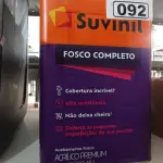 LOTE 092 - 01 LATA DE TINTA SUVINIL EXTERIORES/INTERIORES 18L NA COR FOSCO BRANCO NEVE. (NO ESTADO) ATENÇÃO! FAZER A VISITAÇÃO ANTES DE ARREMATAR, NÃO SABEMOS SE FUNCIONA. LEILÃO NÃO TEM GARANTIA E NEM DEVOLUÇÃO, SUJEITO A POSSÍVEIS AVARIAS VISÍVEIS/OCULTAS E/OU AUSÊNCIA DE COMPONENTES.