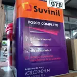LOTE 078 - 01 LATA DE TINTA SUVINIL EXTERIORES/INTERIORES 18L NA COR FOSCO BRANCO NEVE. (NO ESTADO) ATENÇÃO! FAZER A VISITAÇÃO ANTES DE ARREMATAR, NÃO SABEMOS SE FUNCIONA. LEILÃO NÃO TEM GARANTIA E NEM DEVOLUÇÃO, SUJEITO A POSSÍVEIS AVARIAS VISÍVEIS/OCULTAS E/OU AUSÊNCIA DE COMPONENTES.