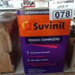 LOTE 078 - 01 LATA DE TINTA SUVINIL EXTERIORES/INTERIORES 18L NA COR FOSCO BRANCO NEVE. (NO ESTADO) ATENÇÃO! FAZER A VISITAÇÃO ANTES DE ARREMATAR, NÃO SABEMOS SE FUNCIONA. LEILÃO NÃO TEM GARANTIA E NEM DEVOLUÇÃO, SUJEITO A POSSÍVEIS AVARIAS VISÍVEIS/OCULTAS E/OU AUSÊNCIA DE COMPONENTES.