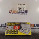 LOTE 011 - 01 JOGO DE SOQUETE SEXTAVADO COM 40 PEÇAS. (NO ESTADO) ATENÇÃO! FAZER A VISITAÇÃO ANTES DE ARREMATAR, NÃO SABEMOS SE FUNCIONA. LEILÃO NÃO TEM GARANTIA E NEM DEVOLUÇÃO, SUJEITO A POSSÍVEIS AVARIAS VISÍVEIS/OCULTAS E/OU AUSÊNCIA DE COMPONENTES.