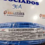LOTE 090 - 01 ROLO DE CABO FLEXÍVEL 100M 10MM NA COR AZUL.(NO ESTADO) ATENÇÃO! FAZER A VISITAÇÃO ANTES DE ARREMATAR, NÃO SABEMOS SE FUNCIONA. LEILÃO NÃO TEM GARANTIA E NEM DEVOLUÇÃO, SUJEITO A POSSÍVEIS AVARIAS VISÍVEIS/OCULTAS E/OU AUSÊNCIA DE COMPONENTES.