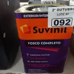 LOTE 092 - 01 LATA DE TINTA SUVINIL EXTERIORES/INTERIORES 18L NA COR FOSCO BRANCO NEVE. (NO ESTADO) ATENÇÃO! FAZER A VISITAÇÃO ANTES DE ARREMATAR, NÃO SABEMOS SE FUNCIONA. LEILÃO NÃO TEM GARANTIA E NEM DEVOLUÇÃO, SUJEITO A POSSÍVEIS AVARIAS VISÍVEIS/OCULTAS E/OU AUSÊNCIA DE COMPONENTES.