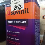 LOTE 253 - 01 LATA DE TINTA SUVINIL EXTERIORES/INTERIORES 18L NA COR FOSCO BRANCO NEVE. (NO ESTADO) ATENÇÃO! FAZER A VISITAÇÃO ANTES DE ARREMATAR, NÃO SABEMOS SE FUNCIONA. LEILÃO NÃO TEM GARANTIA E NEM DEVOLUÇÃO, SUJEITO A POSSÍVEIS AVARIAS VISÍVEIS/OCULTAS E/OU AUSÊNCIA DE COMPONENTES.
