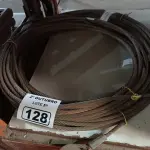 LOTE 128 - 02 ROLOS DE CABO DE AÇO 3/8” SENDO 01 COM 14 E OUTRO COM 19 METROS. (NO ESTADO) ATENÇÃO! FAZER A VISITAÇÃO ANTES DE ARREMATAR, NÃO SABEMOS SE FUNCIONA. LEILÃO NÃO TEM GARANTIA E NEM DEVOLUÇÃO, SUJEITO A POSSÍVEIS AVARIAS VISÍVEIS/OCULTAS E/OU AUSÊNCIA DE COMPONENTES.