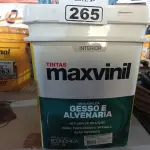 LOTE 265 - 01 BALDE DE TINTA MAXIVINIL INTERIORES NA COR FOSCO BRANCO NEVE. (NO ESTADO) ATENÇÃO! FAZER A VISITAÇÃO ANTES DE ARREMATAR, NÃO SABEMOS SE FUNCIONA. LEILÃO NÃO TEM GARANTIA E NEM DEVOLUÇÃO, SUJEITO A POSSÍVEIS AVARIAS VISÍVEIS/OCULTAS E/OU AUSÊNCIA DE COMPONENTES.