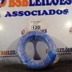 LOTE 120 - 01 ROLO DE CABO FLEXÍVEL 100M 4MM NA COR AZUL. (NO ESTADO) ATENÇÃO! FAZER A VISITAÇÃO ANTES DE ARREMATAR, NÃO SABEMOS SE FUNCIONA. LEILÃO NÃO TEM GARANTIA E NEM DEVOLUÇÃO, SUJEITO A POSSÍVEIS AVARIAS VISÍVEIS/OCULTAS E/OU AUSÊNCIA DE COMPONENTES.