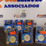 LOTE 228 - 06 SPOTS COMPLETOS 6W LED REDONDO 3000K GOLDEN. (NO ESTADO) ATENÇÃO! FAZER A VISITAÇÃO ANTES DE ARREMATAR, NÃO SABEMOS SE FUNCIONA. LEILÃO NÃO TEM GARANTIA E NEM DEVOLUÇÃO, SUJEITO A POSSÍVEIS AVARIAS VISÍVEIS/OCULTAS E/OU AUSÊNCIA DE COMPONENTES.