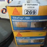 LOTE 269 - 02 CAIXAS DE SIKA TOP-100, REVESTIMENTO IMPERMEABILIZANTE SEMIFLEXÍVEL. (NO ESTADO) ATENÇÃO! FAZER A VISITAÇÃO ANTES DE ARREMATAR, NÃO SABEMOS SE FUNCIONA. LEILÃO NÃO TEM GARANTIA E NEM DEVOLUÇÃO, SUJEITO A POSSÍVEIS AVARIAS VISÍVEIS/OCULTAS E/OU AUSÊNCIA DE COMPONENTES.