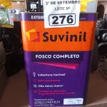 LOTE 276 - 01 LATA DE TINTA SUVINIL INTERIORES /EXTERIORES SEM CHEIRO 18L NA COR FOSCO BRANCO NEVE. (NO ESTADO) ATENÇÃO! FAZER A VISITAÇÃO ANTES DE ARREMATAR, NÃO SABEMOS SE FUNCIONA. LEILÃO NÃO TEM GARANTIA E NEM DEVOLUÇÃO, SUJEITO A POSSÍVEIS AVARIAS VISÍVEIS/OCULTAS E/OU AUSÊNCIA DE COMPONENTES.